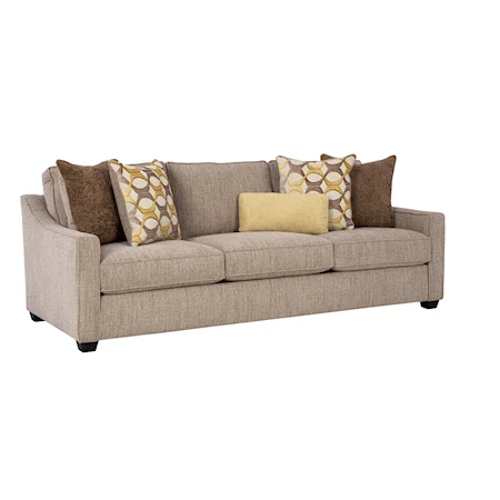 Transitional Sleeper Sofa with Track Arms - Queen