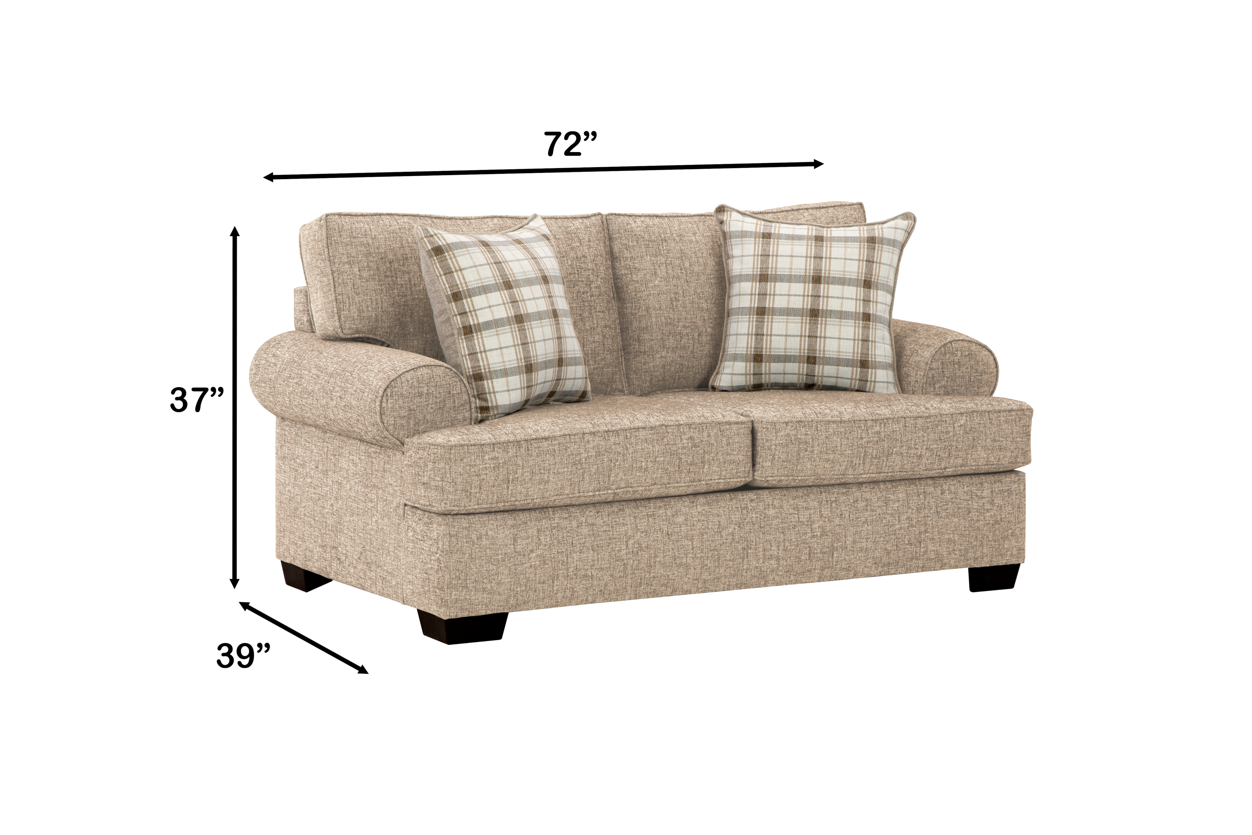 2-Throw Pillow Loveseat