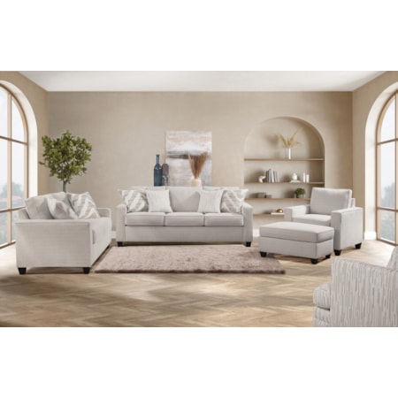 4 Piece Living Room Set with Ottoman