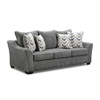 Transitional Sleeper Sofa with Tapered Arms and Reversible Cushions - Queen