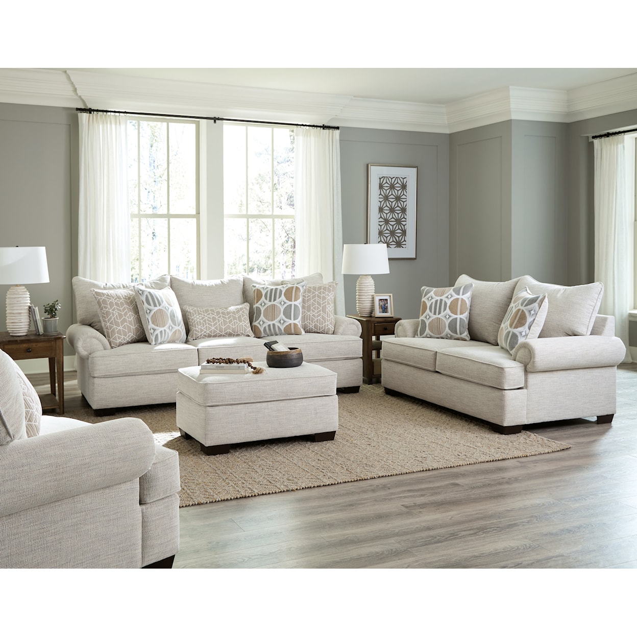 Behold Home 1082 Kirsty Cotton 3-Piece Living Room Set