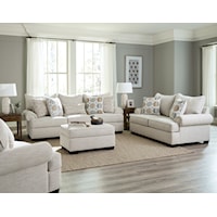 3-Piece Transitional Living Room Set - Sofa, Loveseat, Ottoman