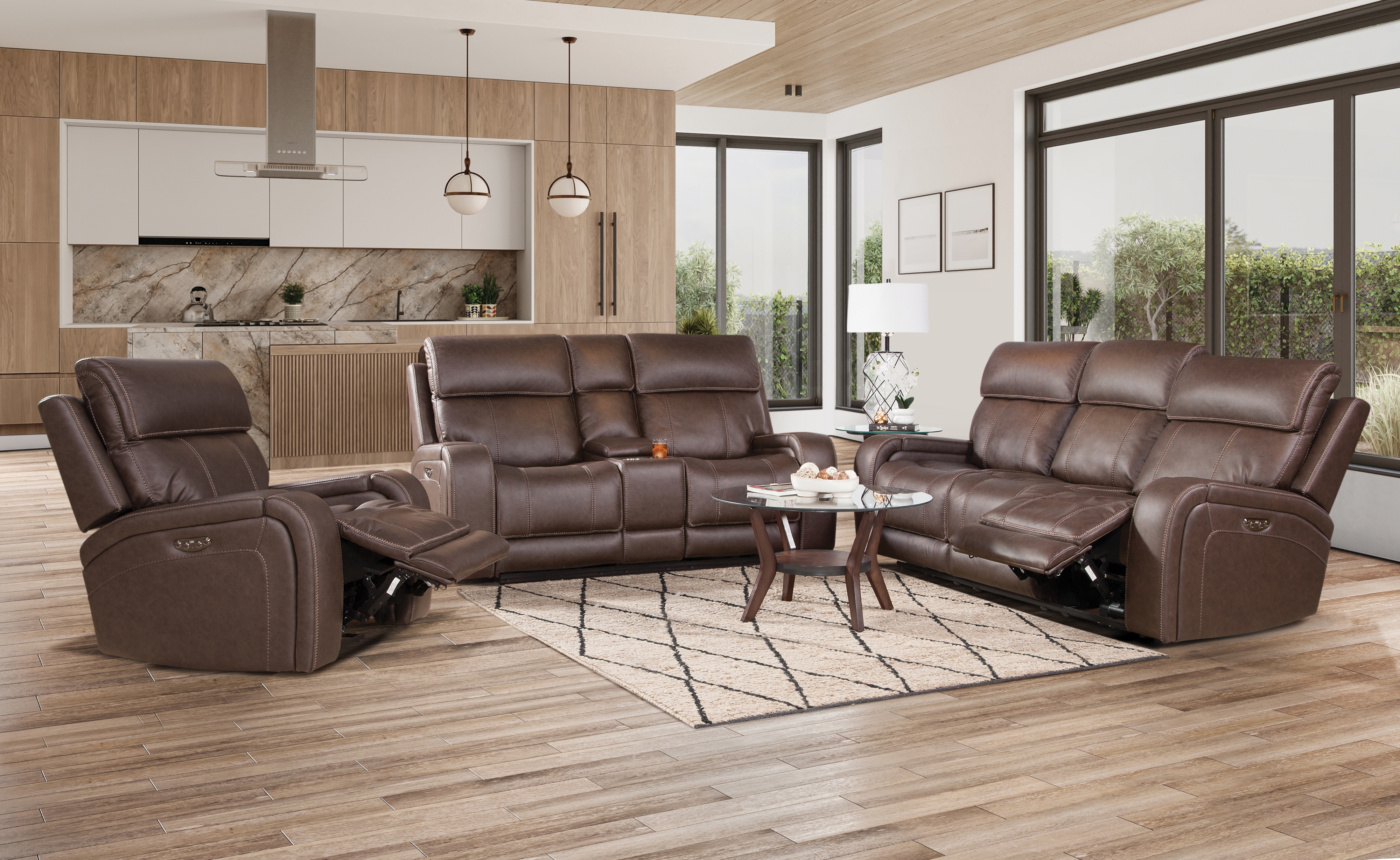 Dual Power Sofa with Popout Cup Holders