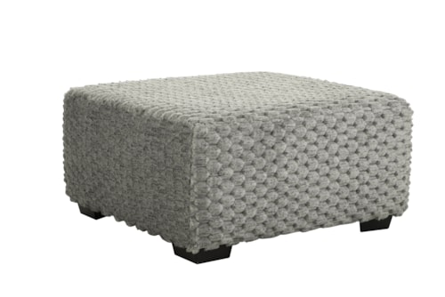 Transitional Accent Ottoman with Tapered Legs