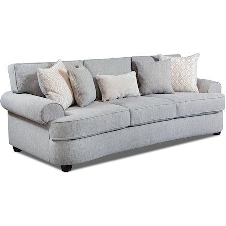 Transitional Sofa with Rolled Arms