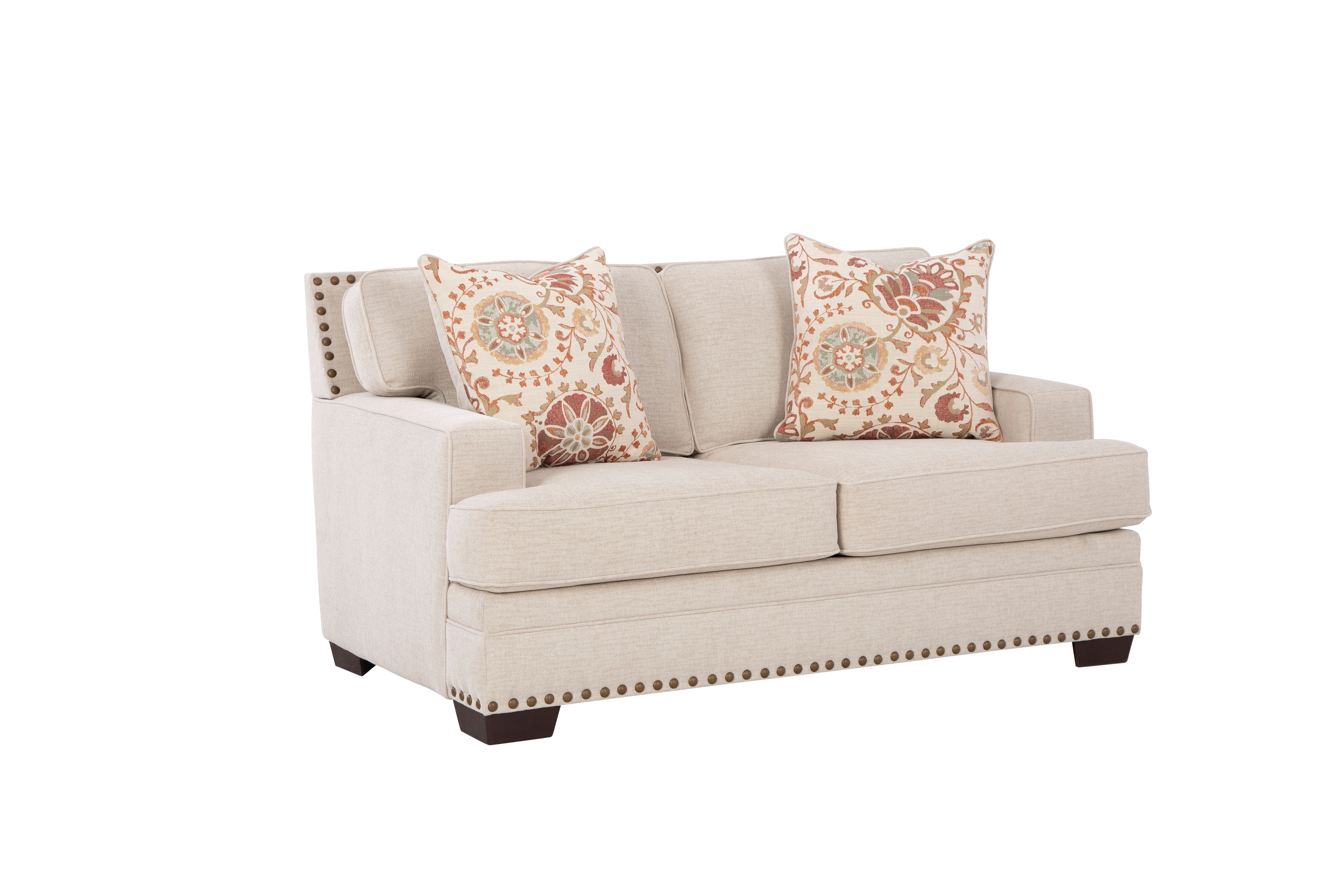 Loveseat with 2 Throw Pillows