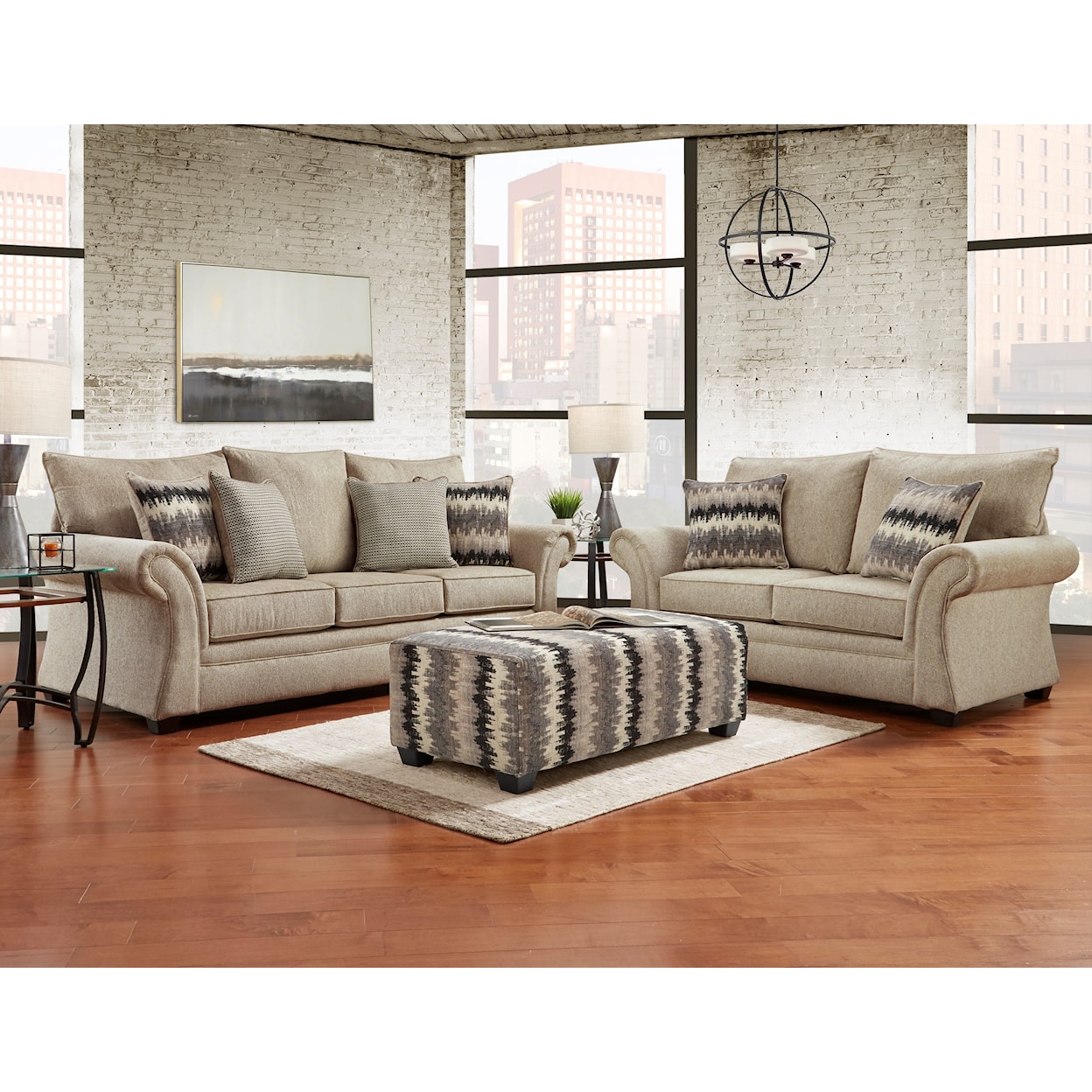 Behold Home 1560 Kyle Cream Loveseat