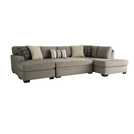 Transitional L-Shaped Sectional Sofa with Track Arms