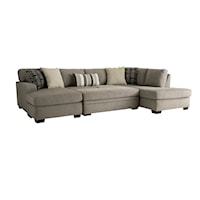 Transitional L-Shaped Sectional Sofa with Track Arms