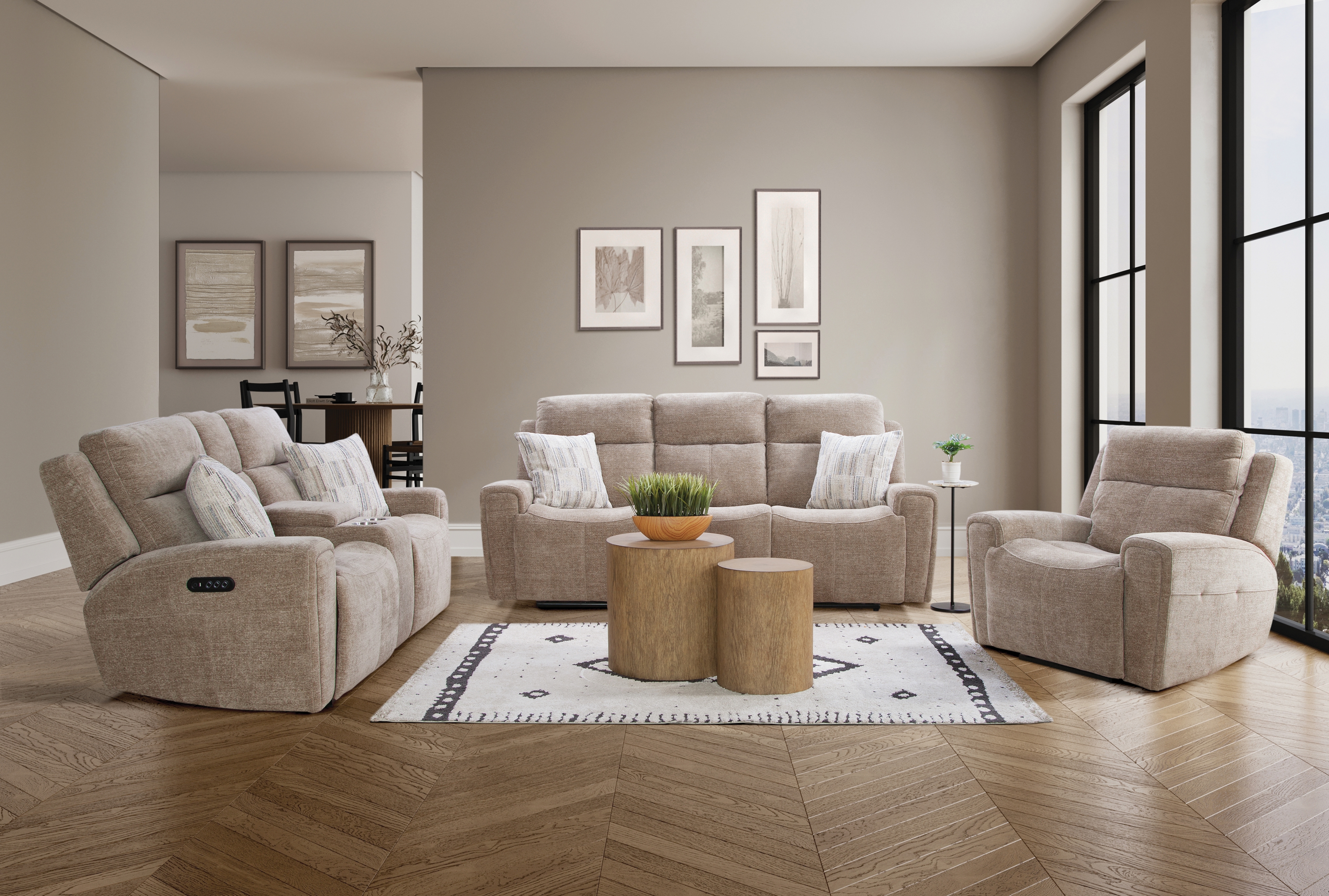 Dual Power Console Loveseat