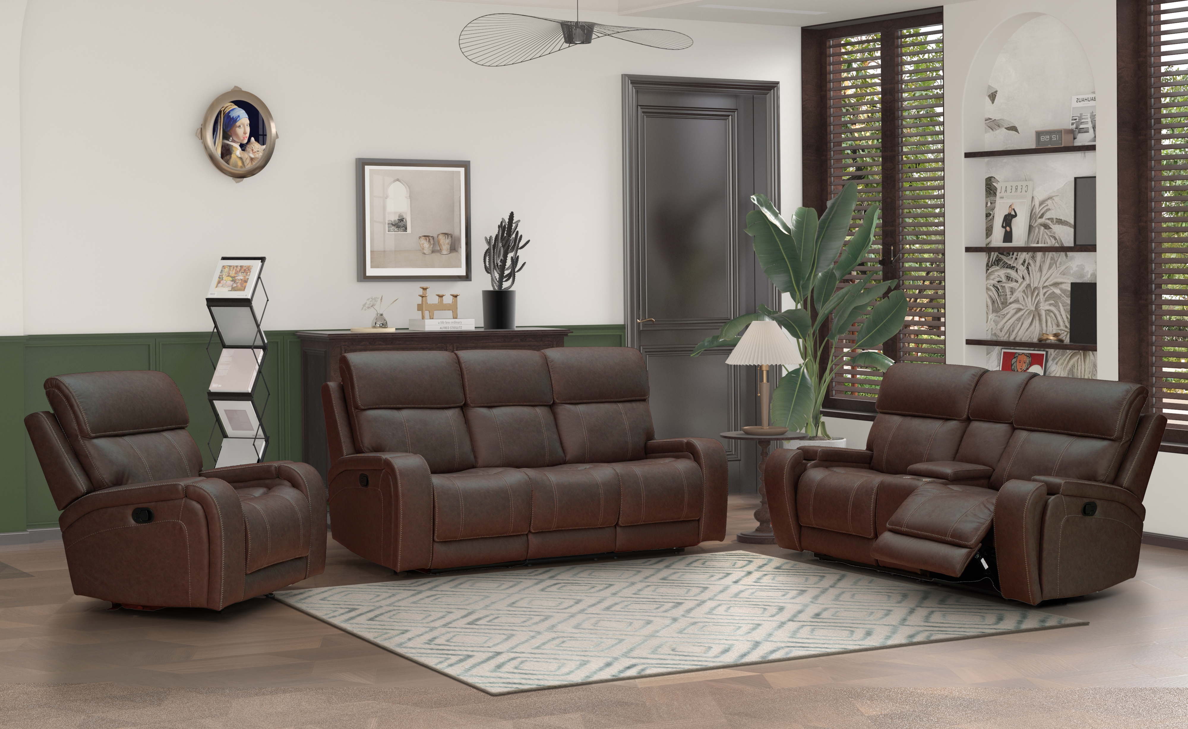 Dual Power Sofa with Popout Cup Holders