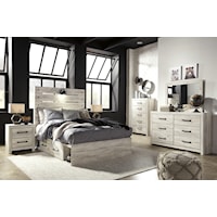 6 Piece Full Panel Bed with 2 Storage Drawers, Nightstand and Chest Set