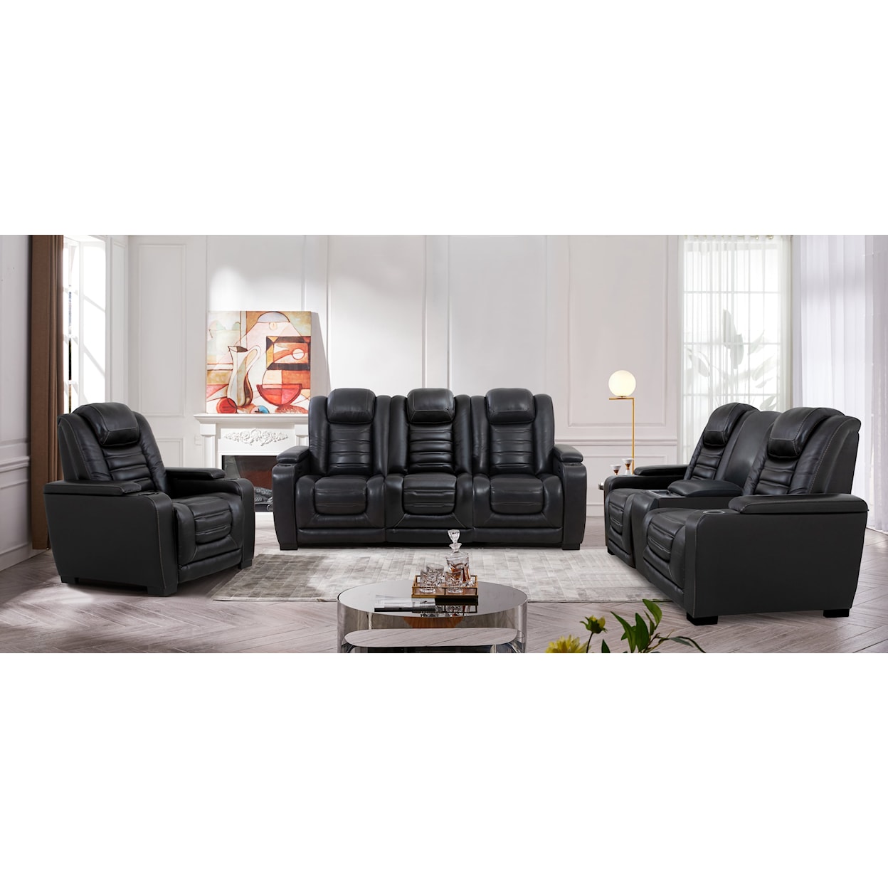Cheers 80192 Power Reclining Loveseat with Power Headrest