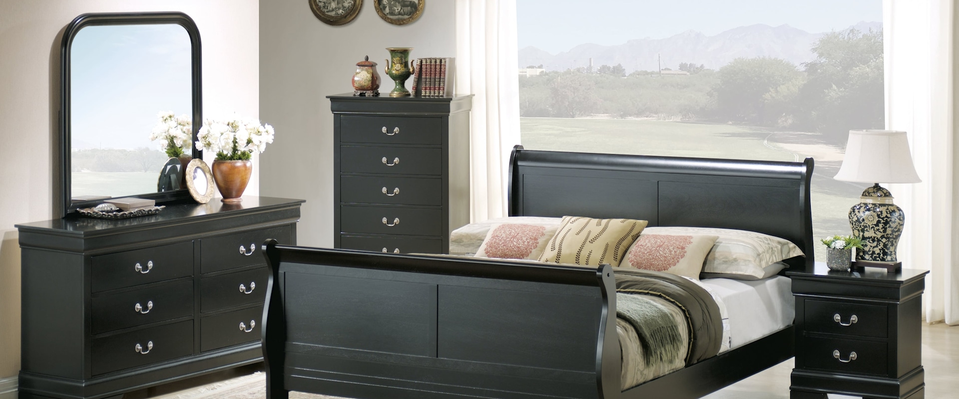 5 Piece Queen Sleigh Bedroom Set