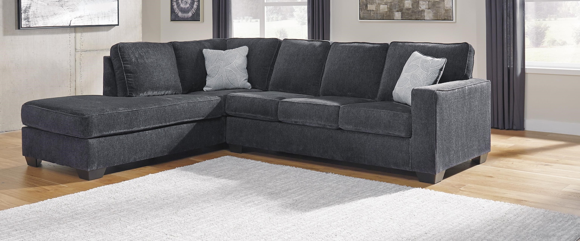 2 Piece Right Arm Facing Sofa, Left Arm Facing Chaise Sectional Sofa and Chair Set