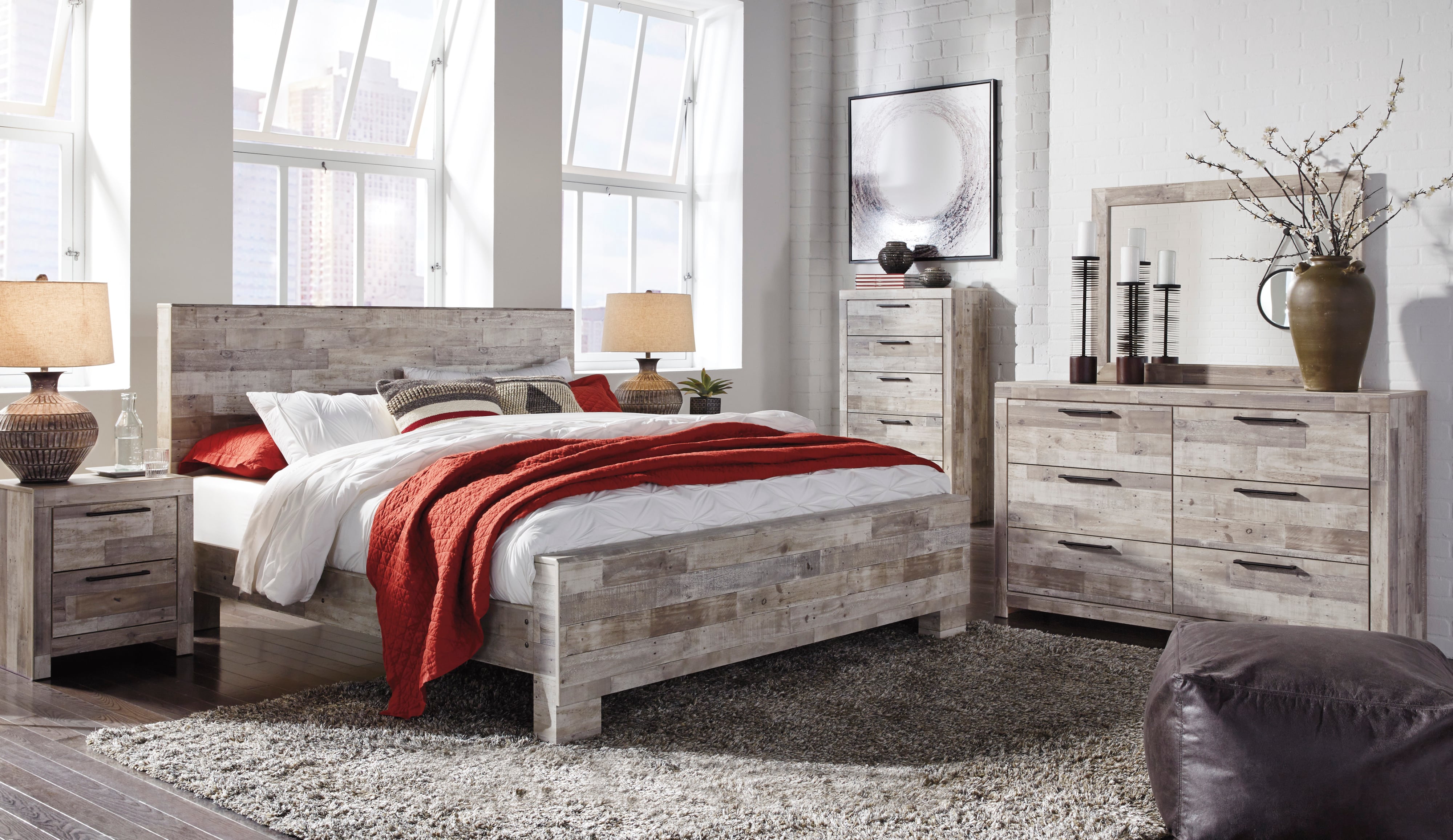 Signature Design by Ashley Effie 618325509 3 Piece King Panel Bed, 6