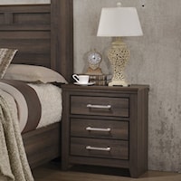 Contemporary 3-Drawer Nightstand in Grey
