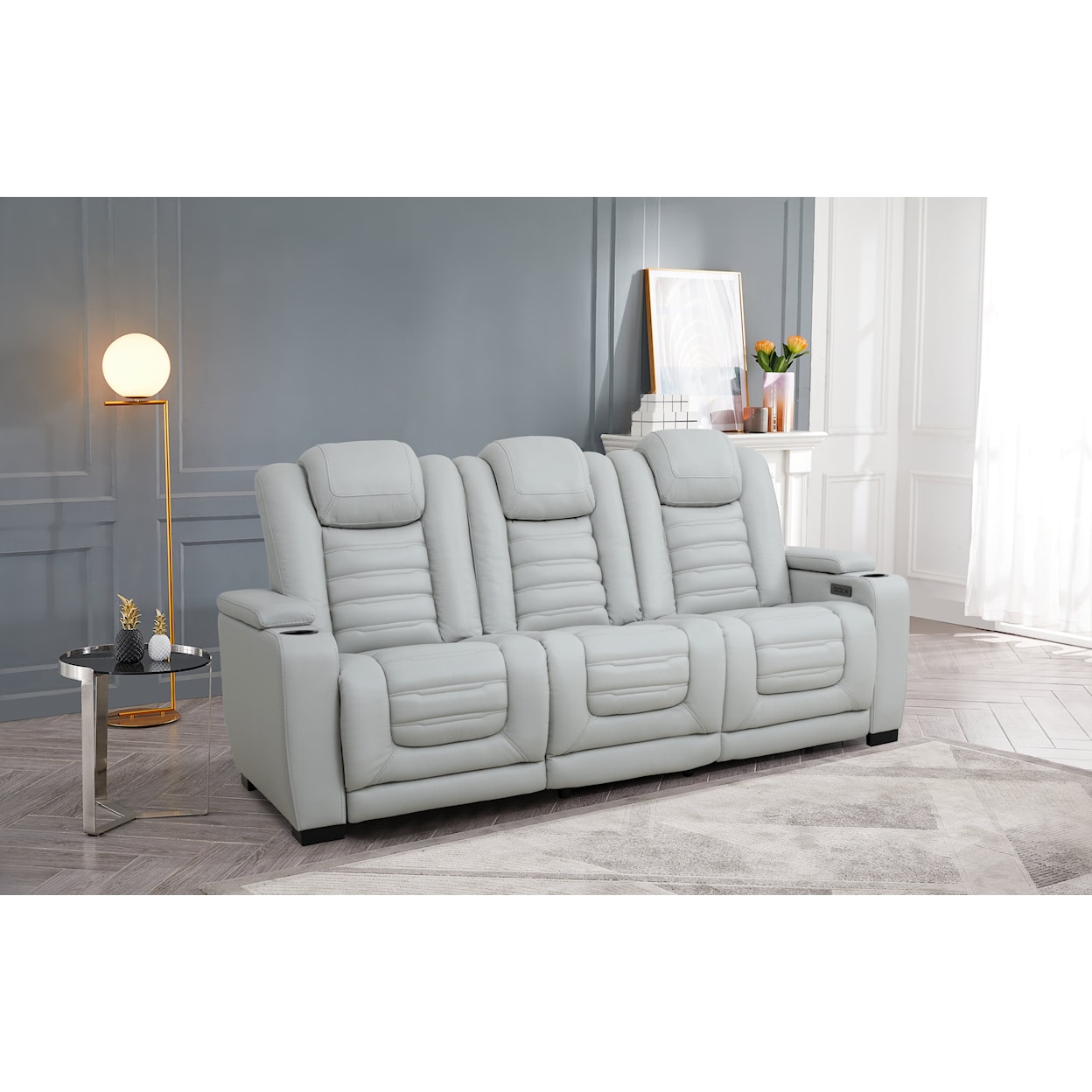 Cheers 80192 Power Reclining Sofa with Power Headrest