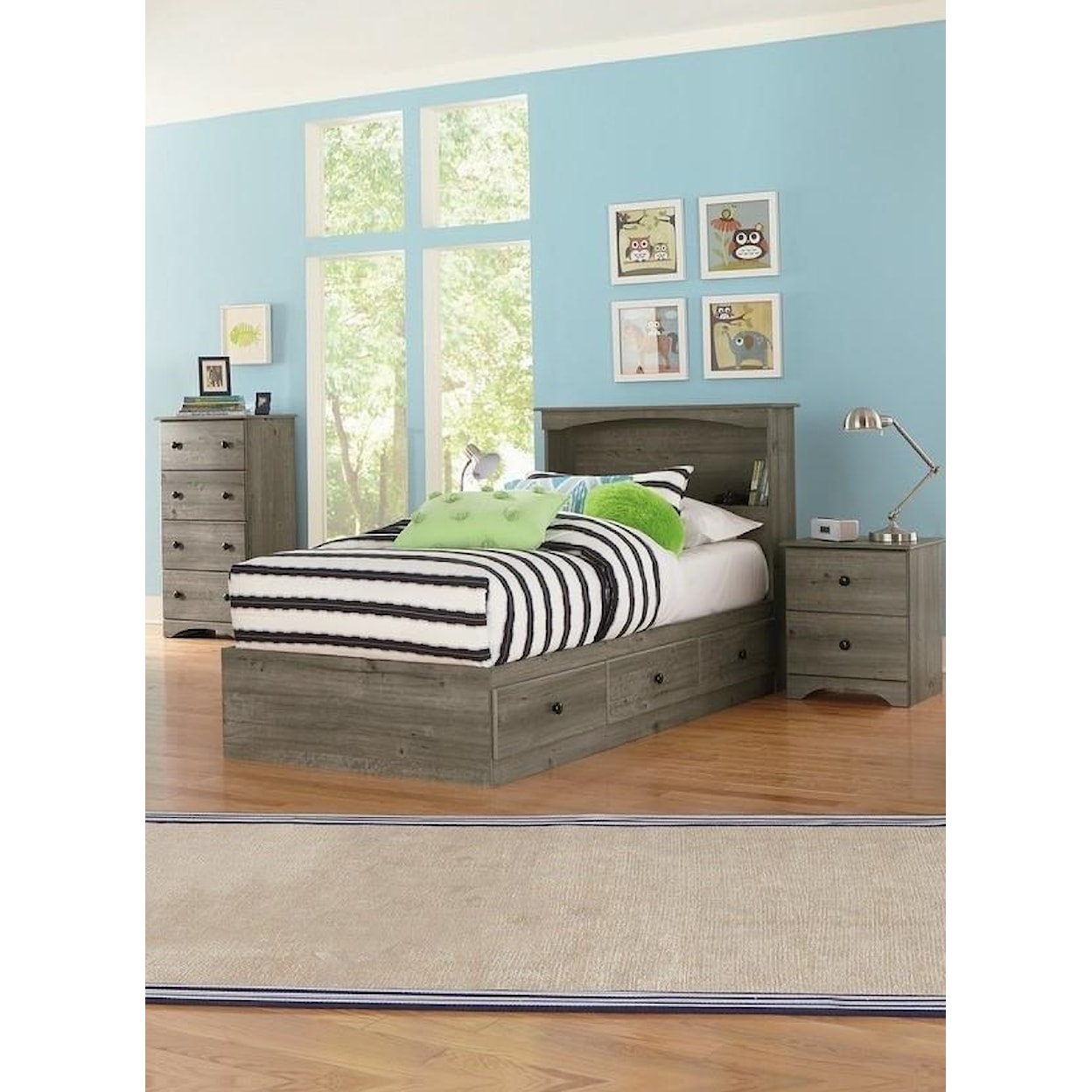 Perdue 13000 Series 3 Piece Twin Bookcase Bedroom Set