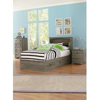 3 Piece Twin Bookcase Headboard, Nightstand and 32" Chest Set