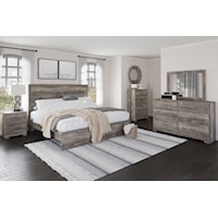 3 Piece King Panel Bed, 6 Drawer Dresser, 2 Drawer Nightstand and 4 Drawer Chest Set