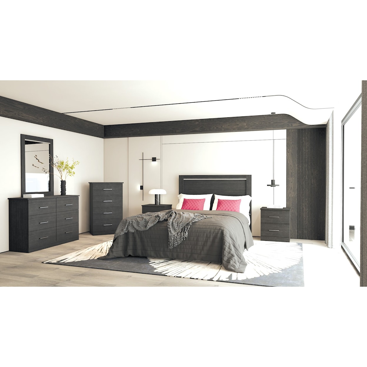 Perdue 25000 3 Piece Queen/Full Bedroom Set with Chest