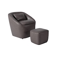 Swivel Barrel Chair and Ottoman