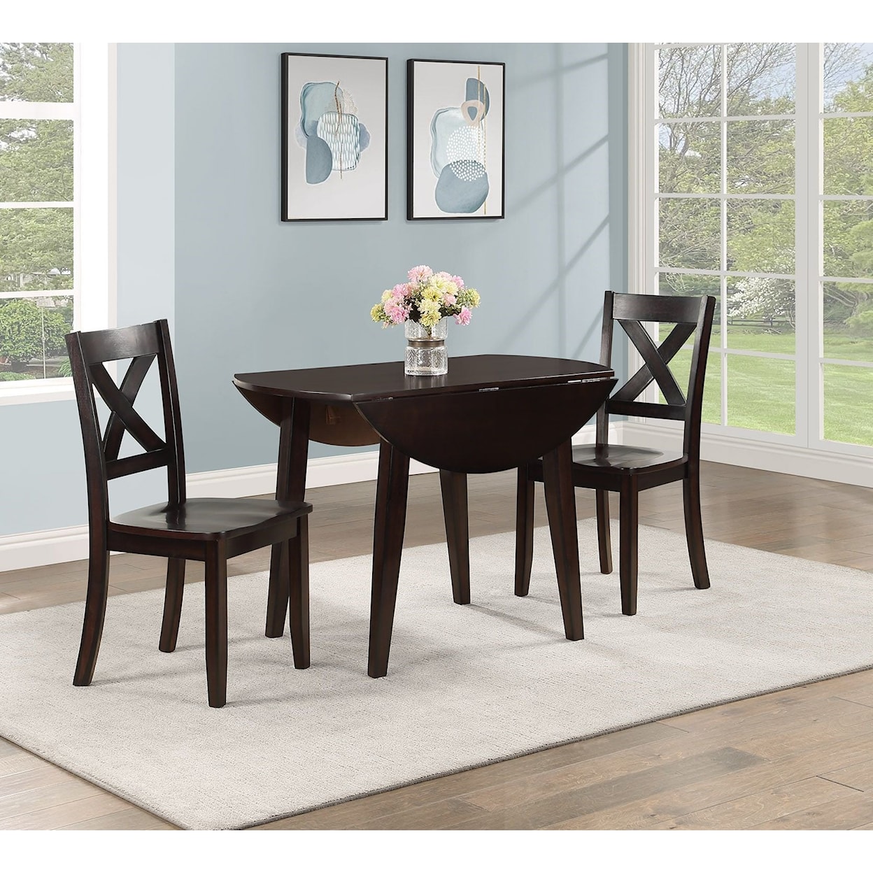 Vilo Home Dorothy 3 Piece Round Dining Set