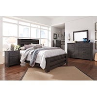 5 Piece Queen Panel Bed, 7 Drawer Dresser and 2 Drawer Nightstand Set