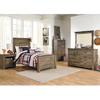 3 Piece Twin Panel Bed, Dresser and Nightstand Set