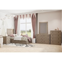 3 Piece Twin Panel Bedroom Set with Chest
