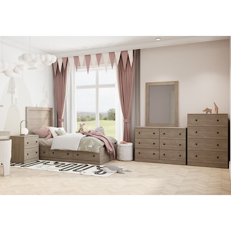 3 Piece Twin Panel Bedroom Set