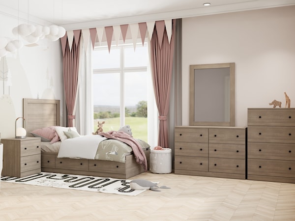 3 Piece Twin Panel Bedroom Set