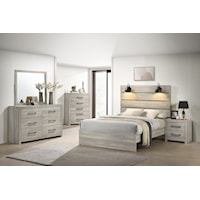 6 Piece Full Bedroom Set with Dresser and Mirror