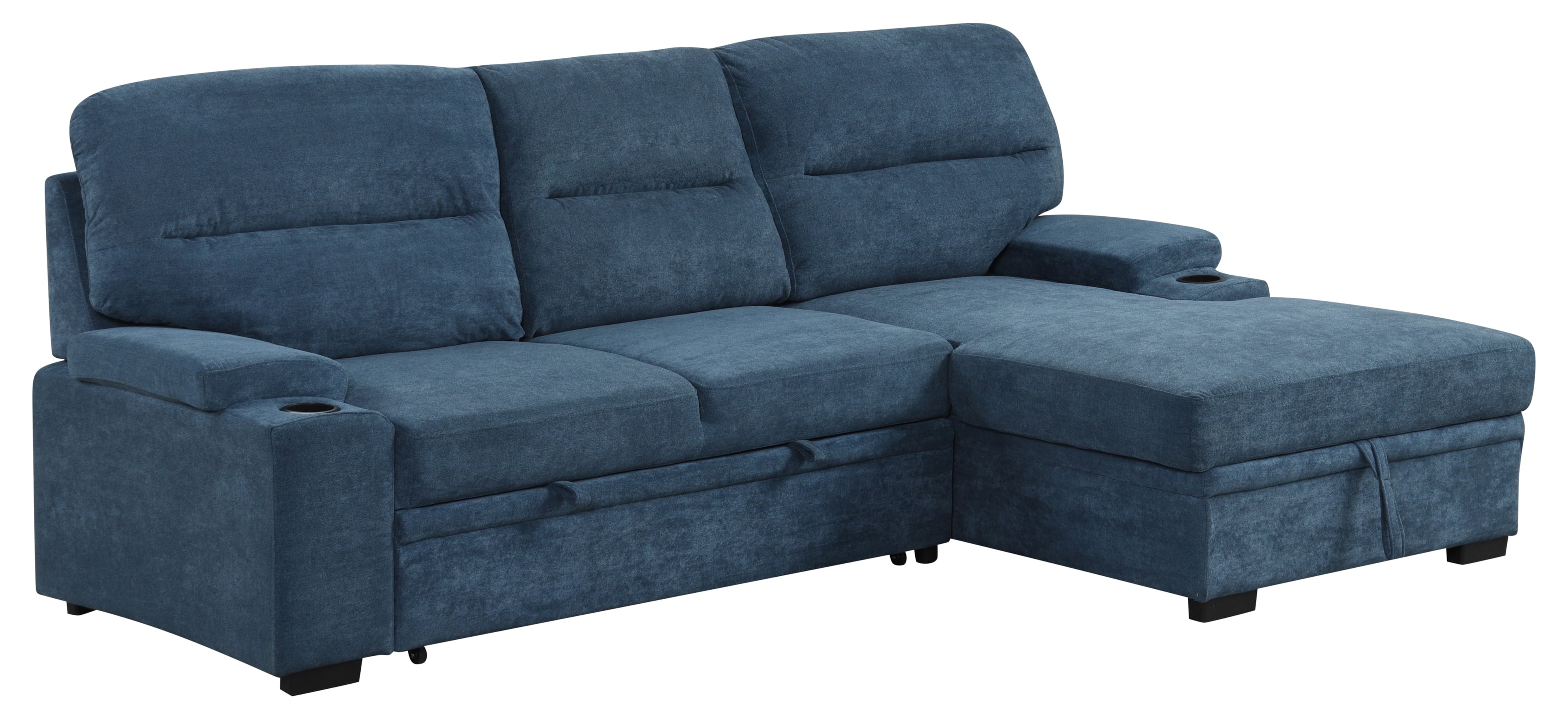 Amalfi Home Furniture Cyril 120391076 2 Piece Navy Chaise Sleeper Sam Levitz Furniture Uph