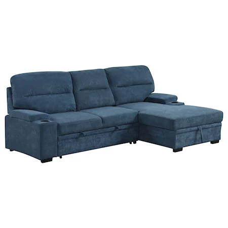 2 Piece Navy Chaise Sleeper