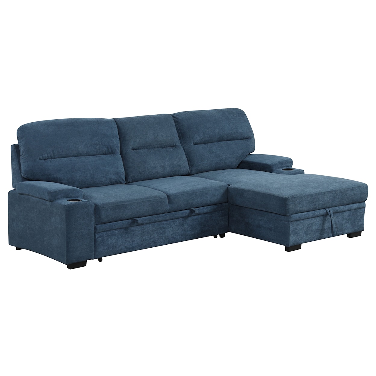 Amalfi Home Furniture Cyril 2 Piece Navy Chaise Sleeper