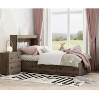 Twin Size Bookcase Bed with Storage