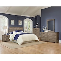 4 Piece Queen/Full Bedroom with Headboard, Nightstand, Chest and Dresser