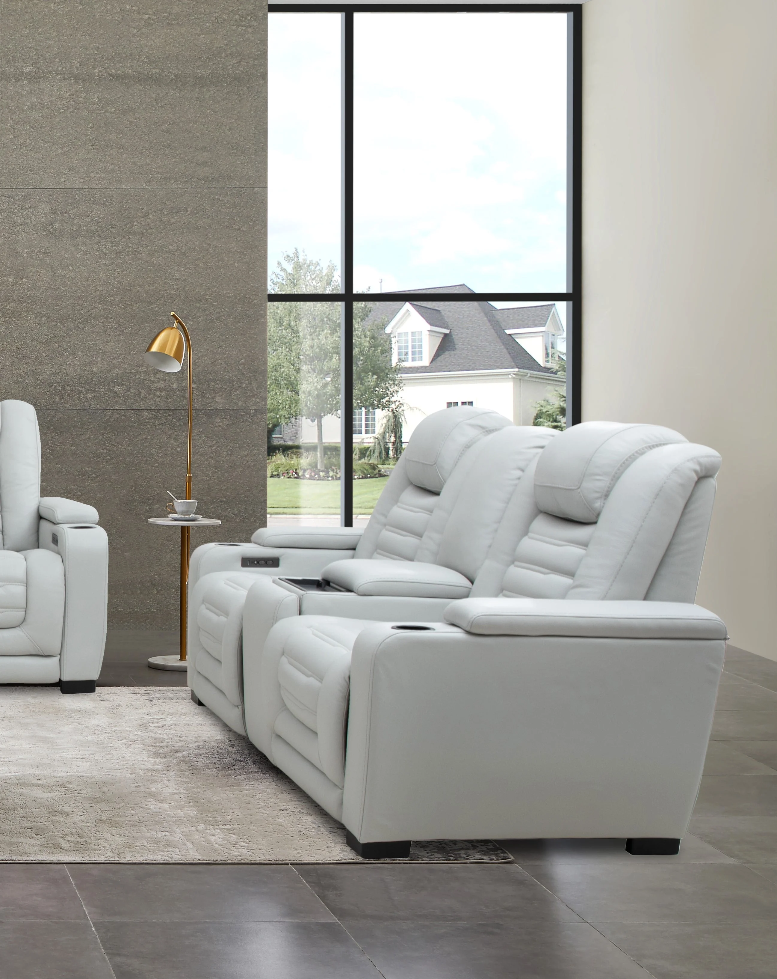 Cheers 80192 815380922 Power Reclining Console Loveseat with Power