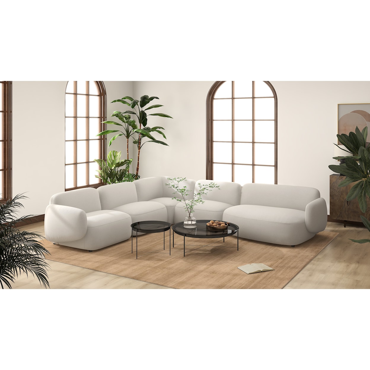 Kuka Home 8122 5 Piece Sectional