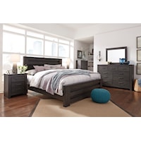 6 Piece King Panel Bed, 7 Drawer Dresser, 2 Drawer Nightstand and 5 Drawer Chest Set