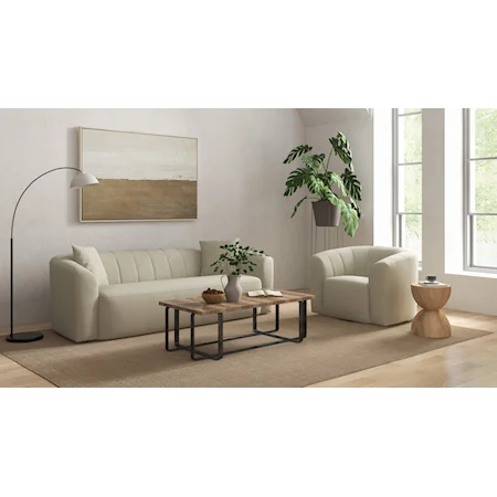2 Piece Sofa and Swivel Chair Set