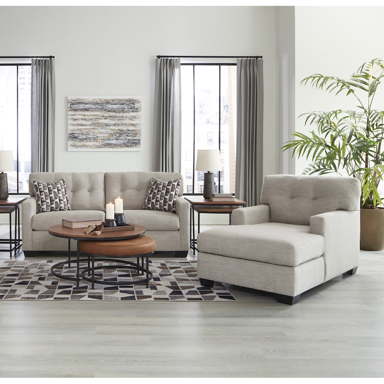 Signature Design by Ashley Mahoney 2 Piece Sofa and Chaise Living Room Set