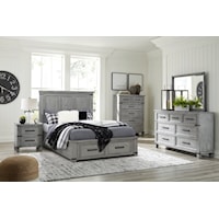 3 Piece Queen Panel Bed with Storage Footboard, Dresser, Nightstand and Chest Set