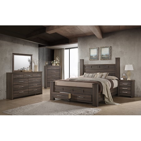 6 Piece King Poster Bedroom Group