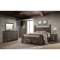 6 Piece King Poster Bedroom Group
