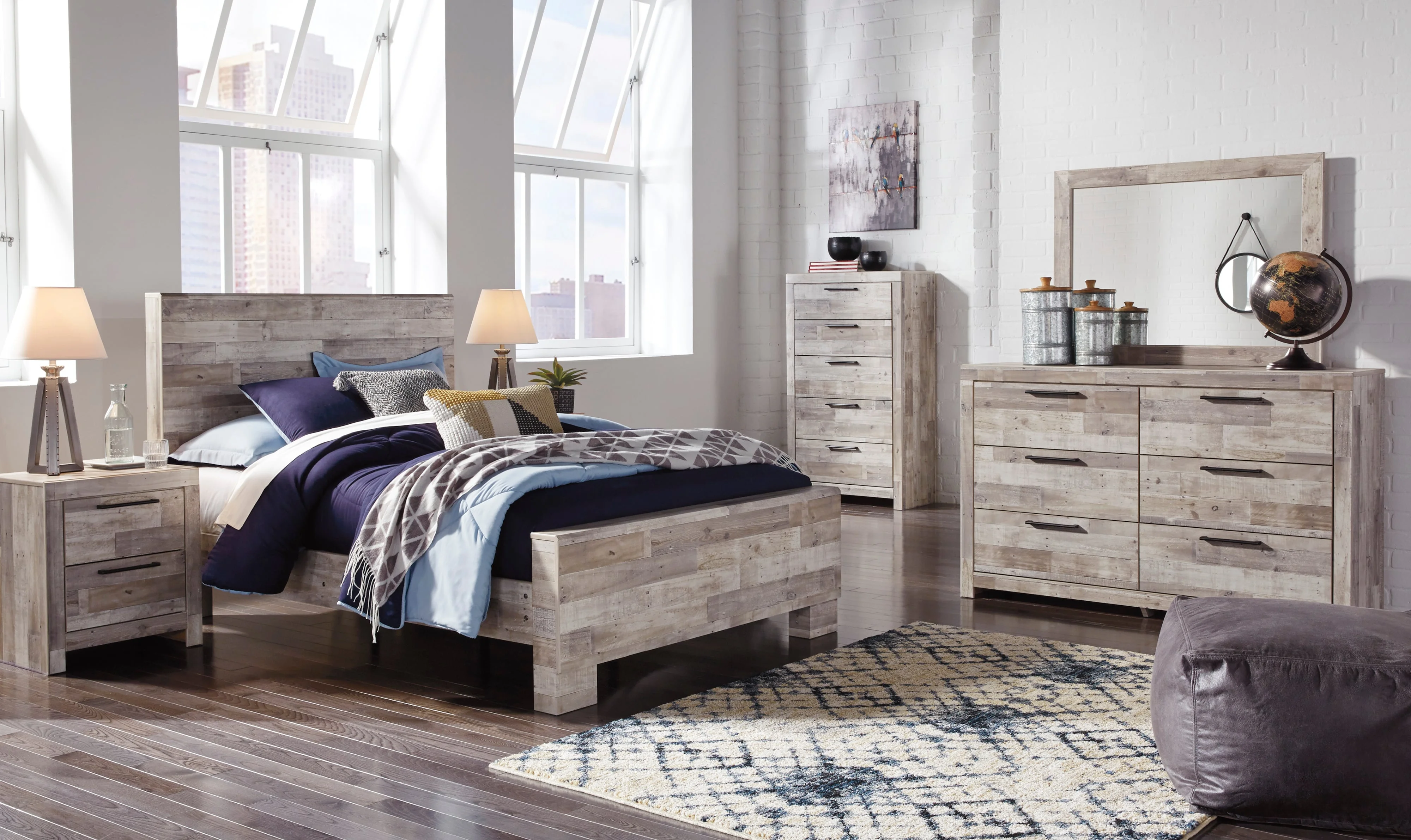 Signature Design by Ashley Effie 509325507 3 Piece Full Panel Bed, 6 Drawer Dresser, 2 Drawer