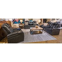 2 Piece Power Reclining Sofa and Power Reclining Loveseat with Center Console Set