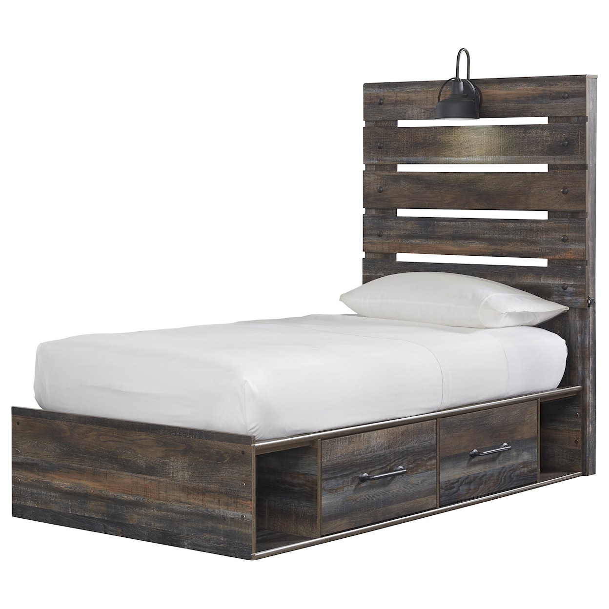 Signature Design by Ashley Drystan Twin Panel Bed with 2 Storage Drawers